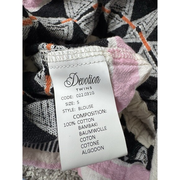 Devotion Twins Boho Chic Hippie Striped Sleeveless Blouse Top Size S Geometric - Picture 11 of 11